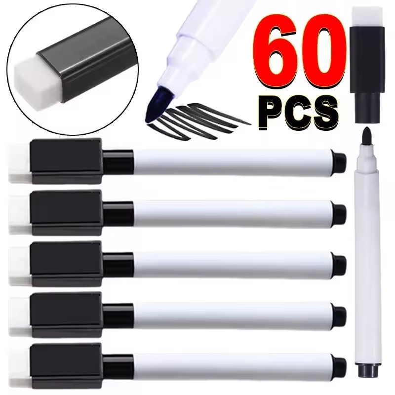 School Supplies - Marcadores magnéticos pretos para quadro branco,