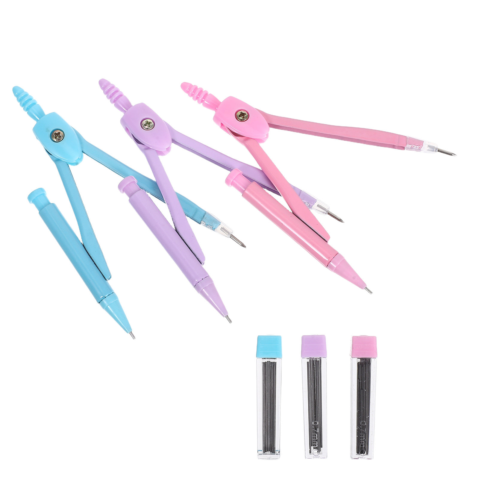 Math Geometry Set With Compass - Conjunto de compasso de aço inoxidável,