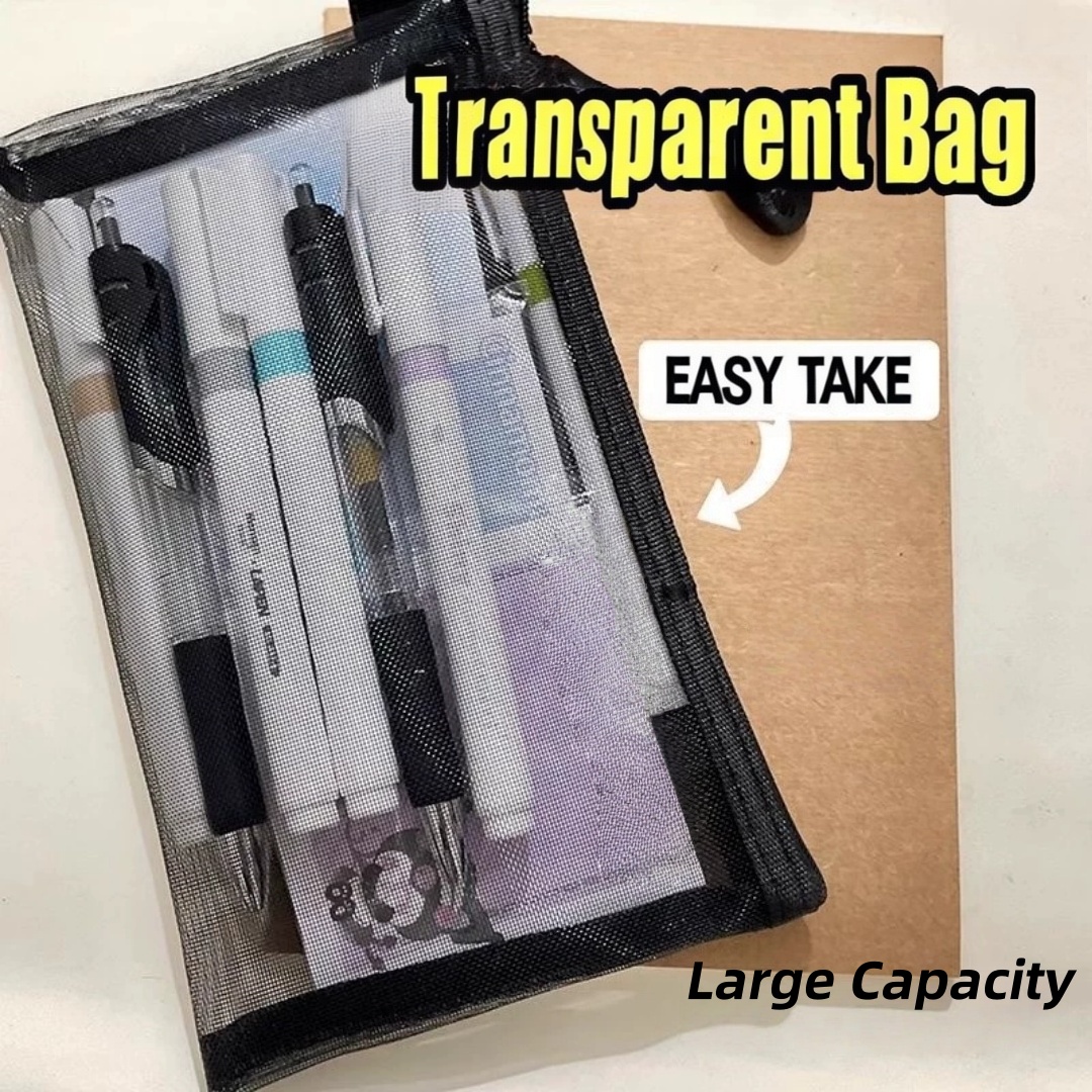 Bolsa de armazenamento de lápi - Clear Mesh Pencil Pouch For Exam avaliação e preço