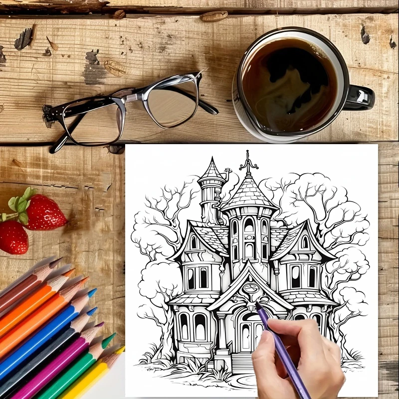 Livro de Colorir Casa Assombra - School Supplies avaliação e preço