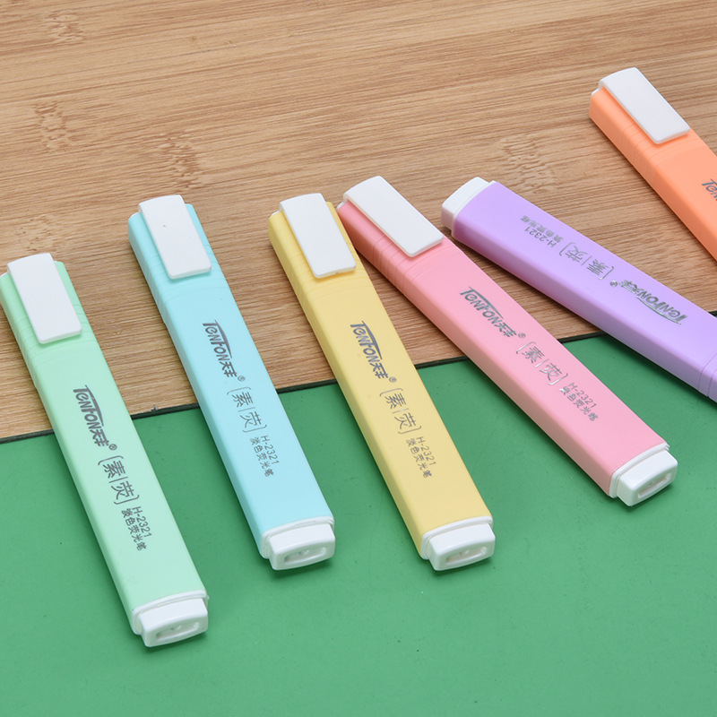 6 pçs/set forma plana cor páli - Pastel Highlighter Set Double Ended avaliação e preço